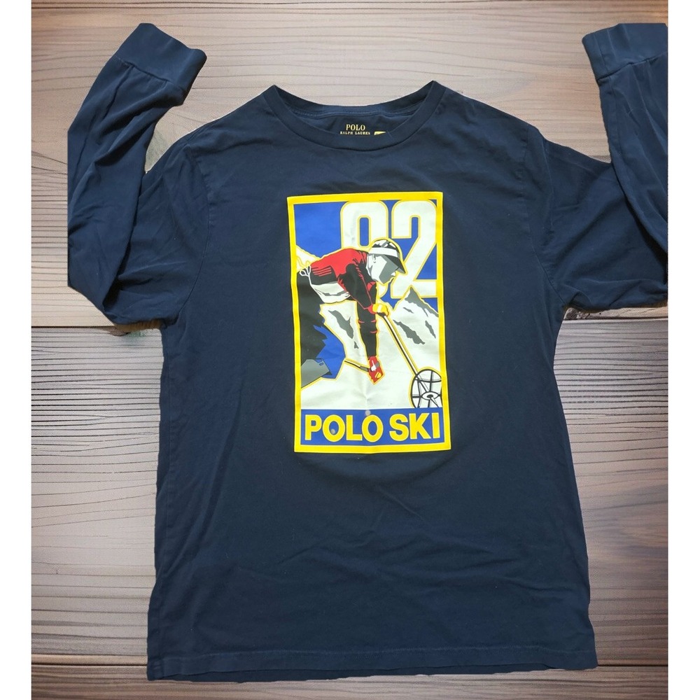 Polo Ralph Lauren Polo Ski Sports Classic Fit Blue Long Sleeve Shirt Kids XXL 18